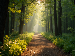 A narrow forest path symbolizing the journey through conflict and growth