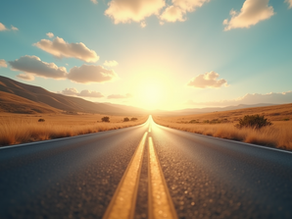 A winding road symbolizing forward momentum