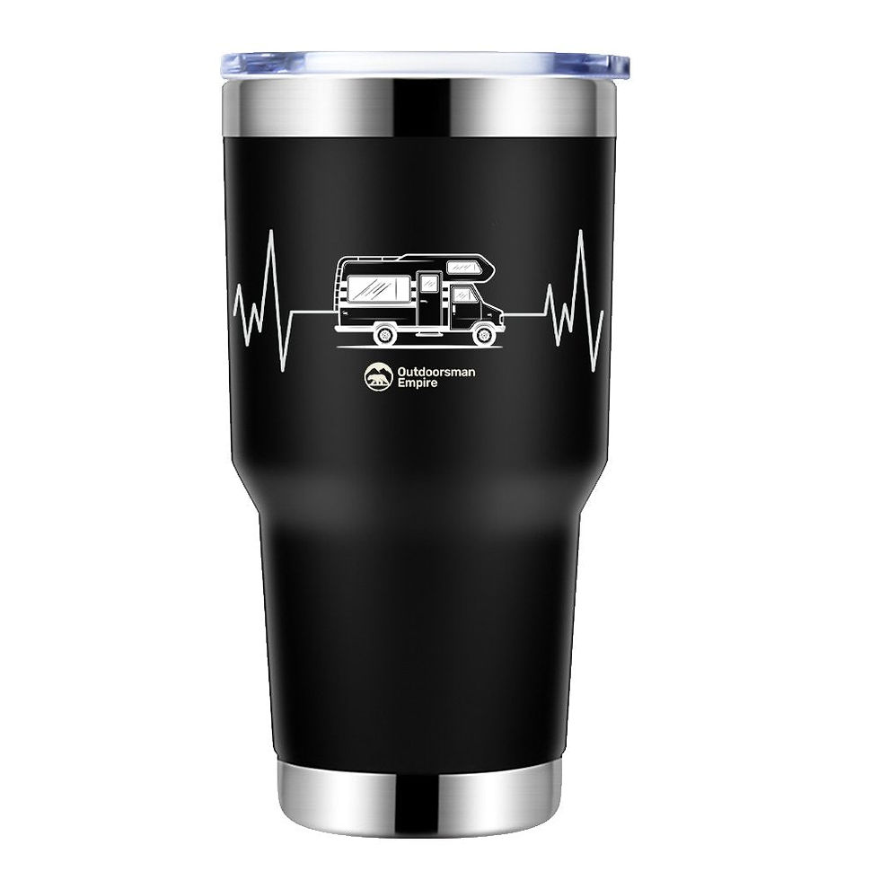 Miniatura: Camping Cardiogram 20oz Insulated Vacuum Sealed Tumbler