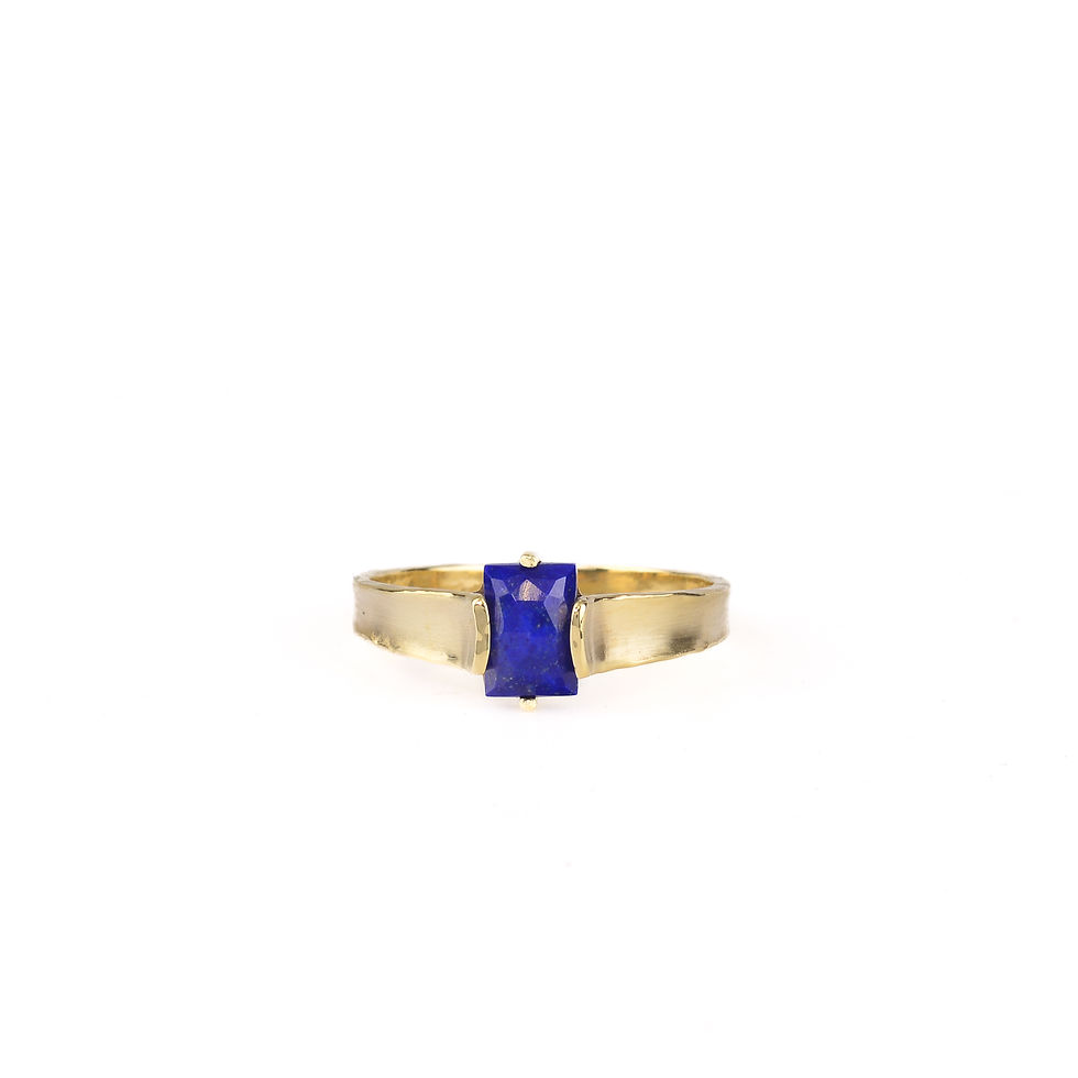 Miniaturbild: Gelbgoldring mit Lapis