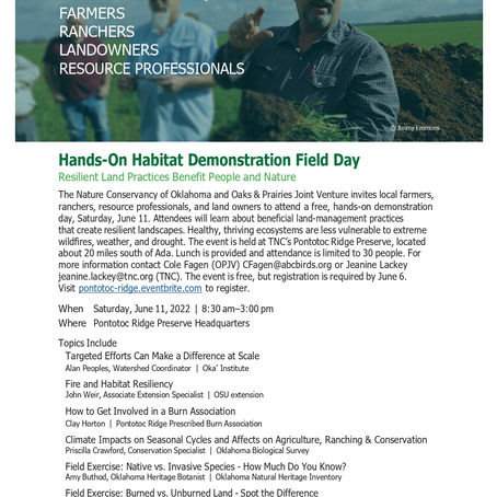 Hands-On Habitat Demonstration Field Day