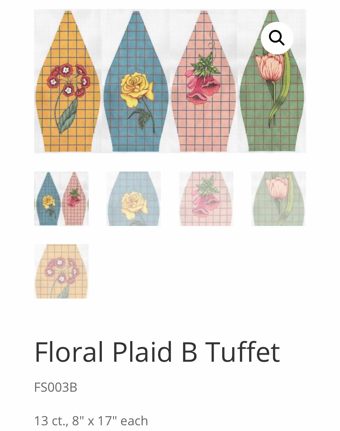 Floral Plaid Tuffet by Trubey of Fleur De Paris