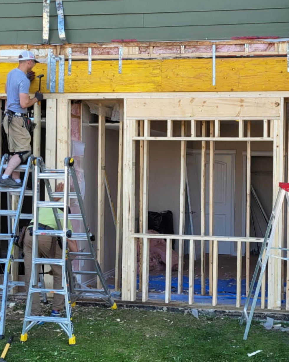 repairing damaged buildings