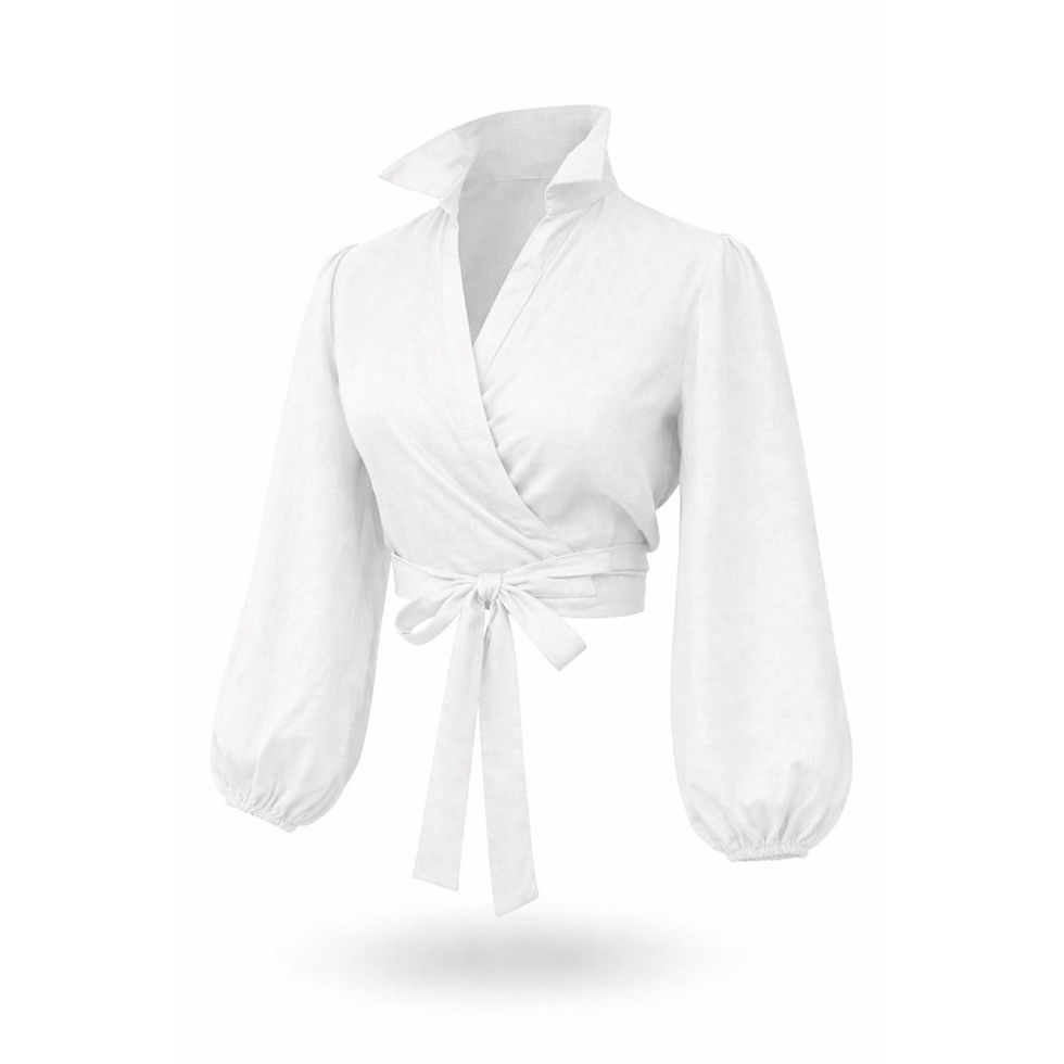 Miniatura: Blusa Lino Cruzada y Mangas Cmpana