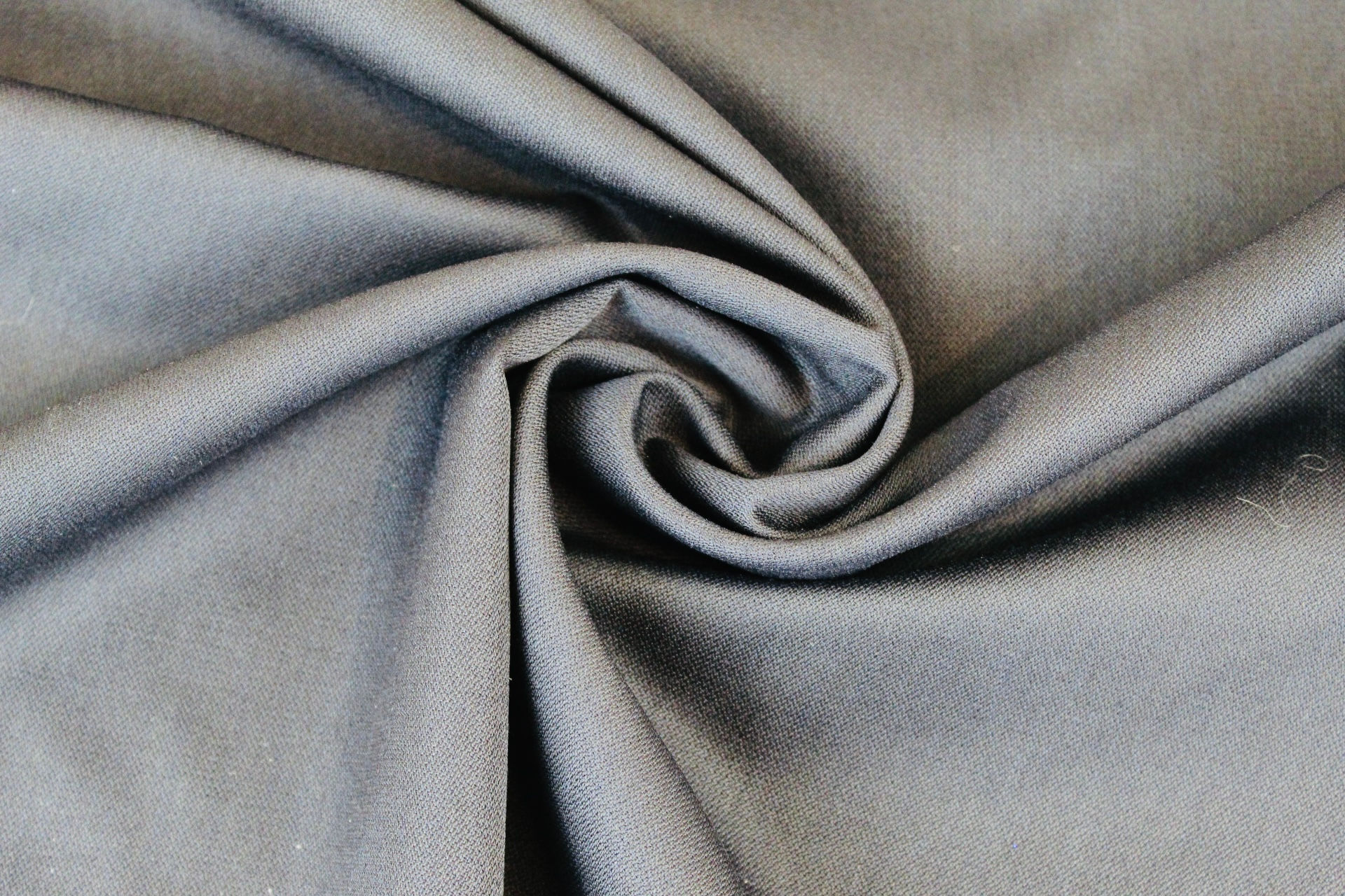 Black Polyester Wool Mix Fabric
