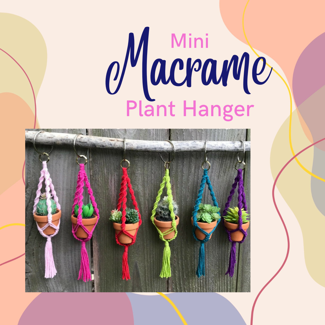 1 Hour Macrame Mini Colourful Plant Hangers Workshop