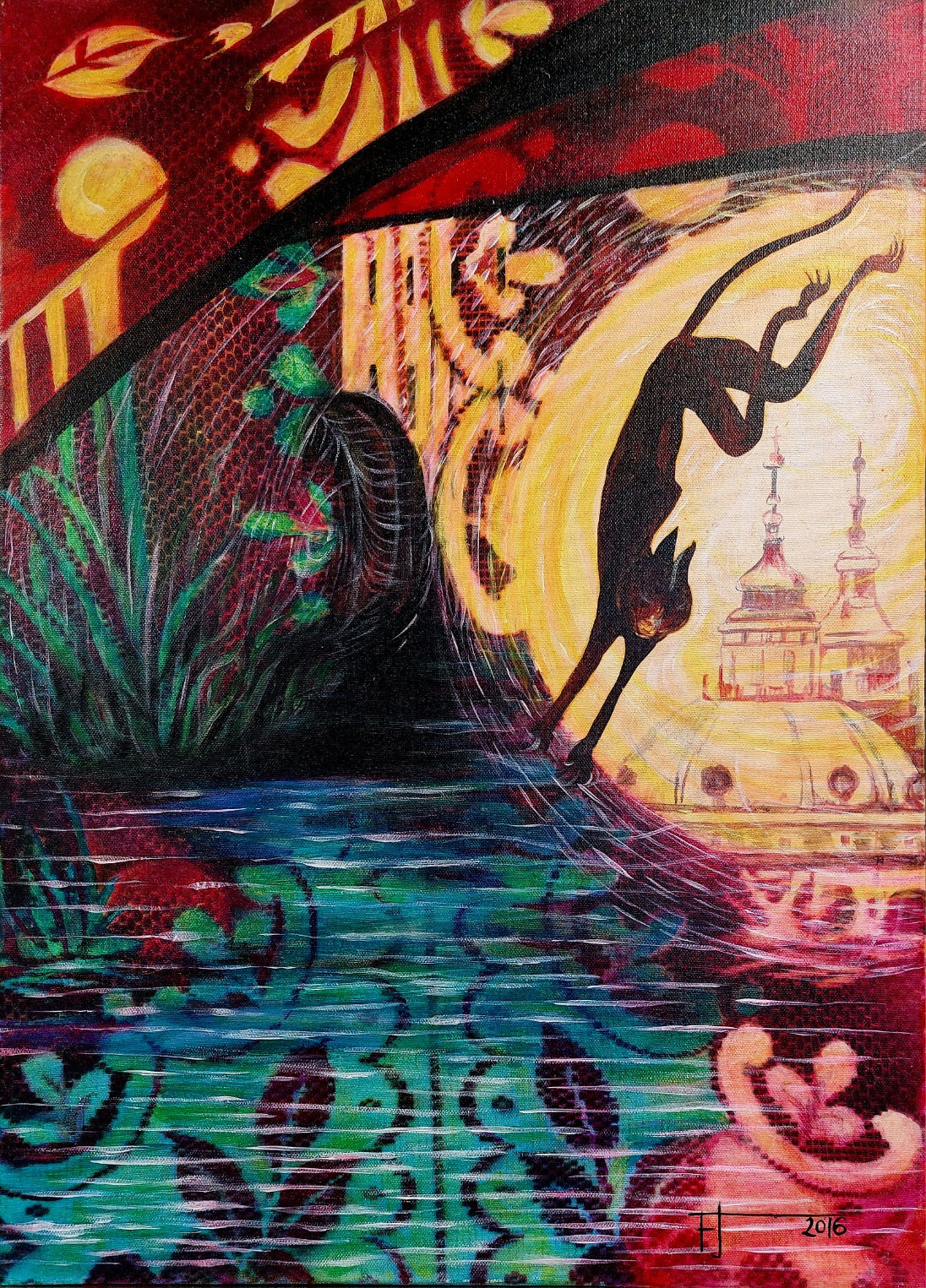 Kolo štěstí 2016 akryl plátno 70x50 cm 580a