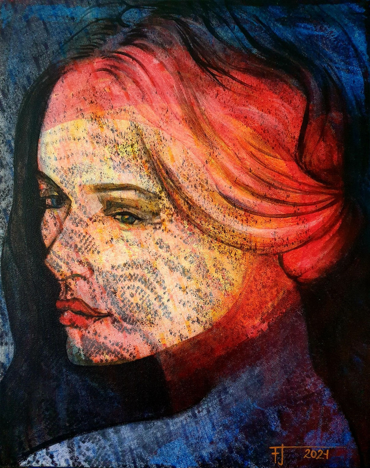 KLID A VYROVNÁNÍ 2021, akryl na plátně 50x40cm N1098