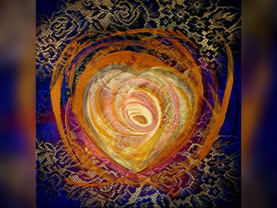 NĚŽNÉ SRDCE 2019 akryl na plátně 40 x 40 cm N913