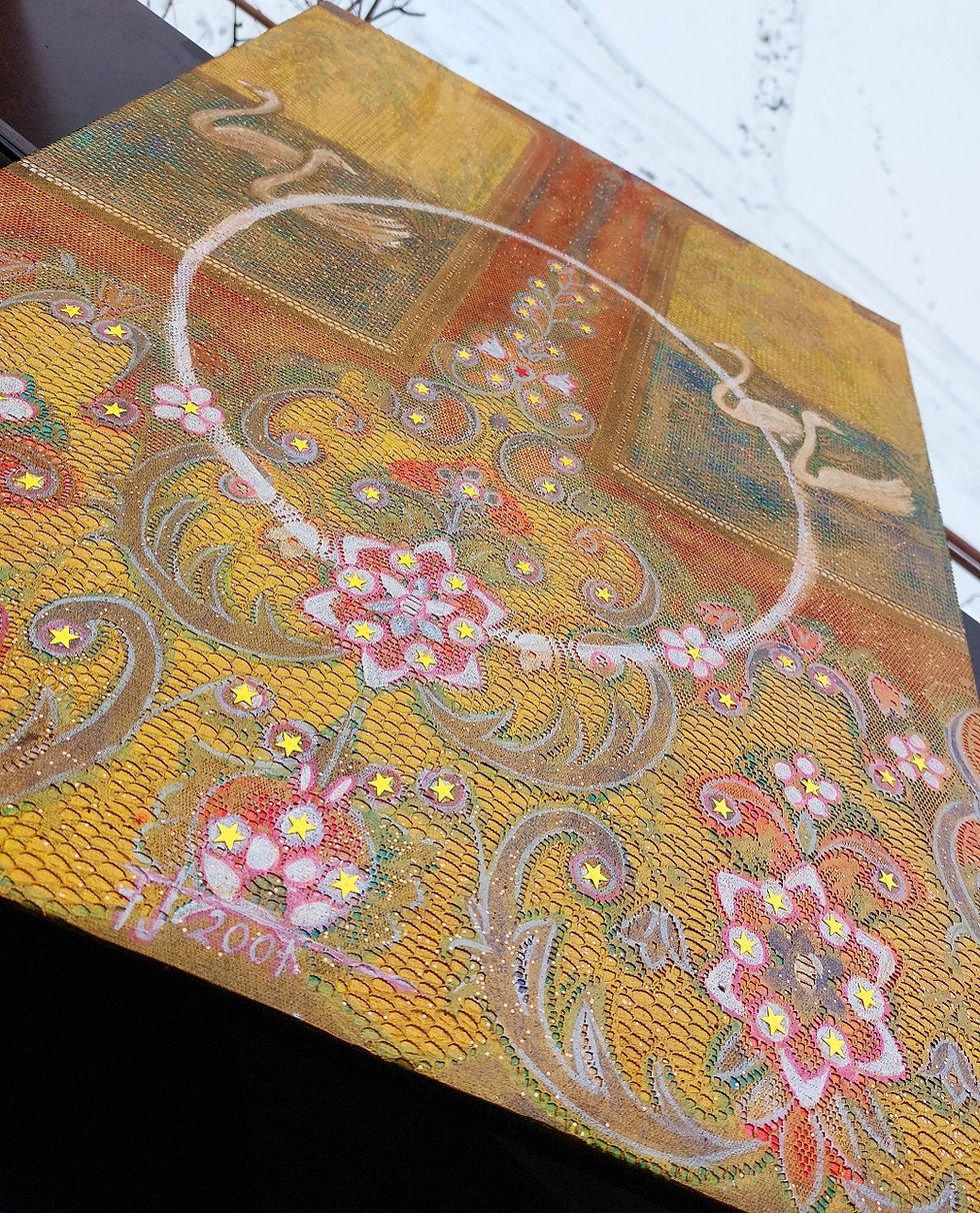 Miniatura: Zlaté labutě 2021 akryl plátno 60 x 80 cm N1135