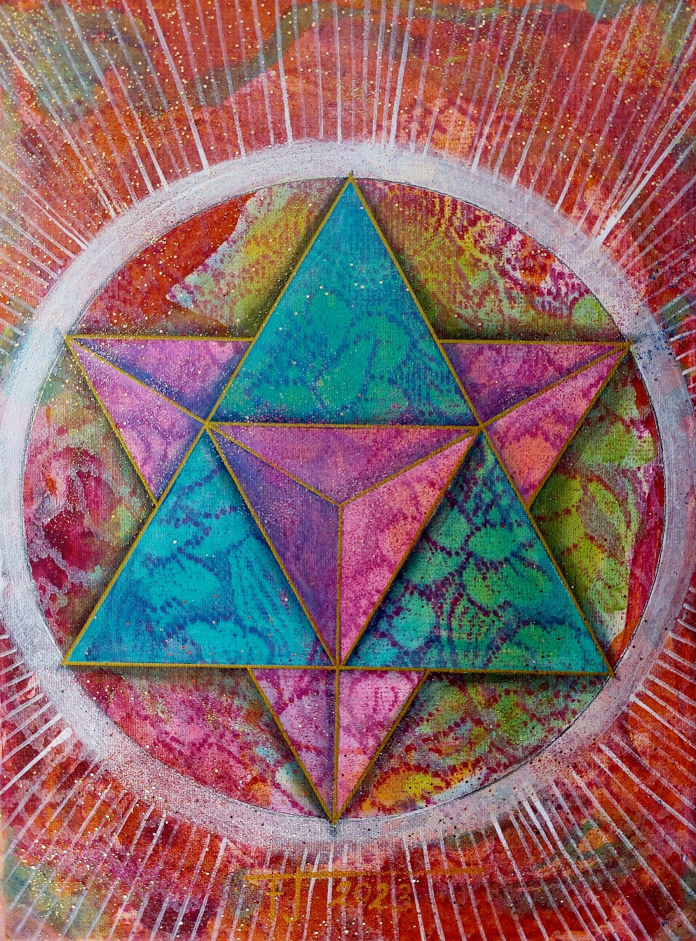 Láska Naděje 2023 akryl plátno 30 x 40 cm N2096