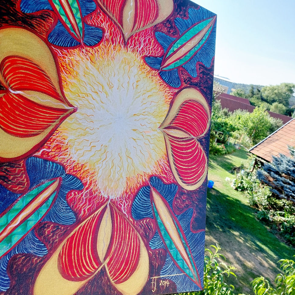 Miniatura: Srdcová mandala 2014 akryl plátno 50 x 70 cm N634