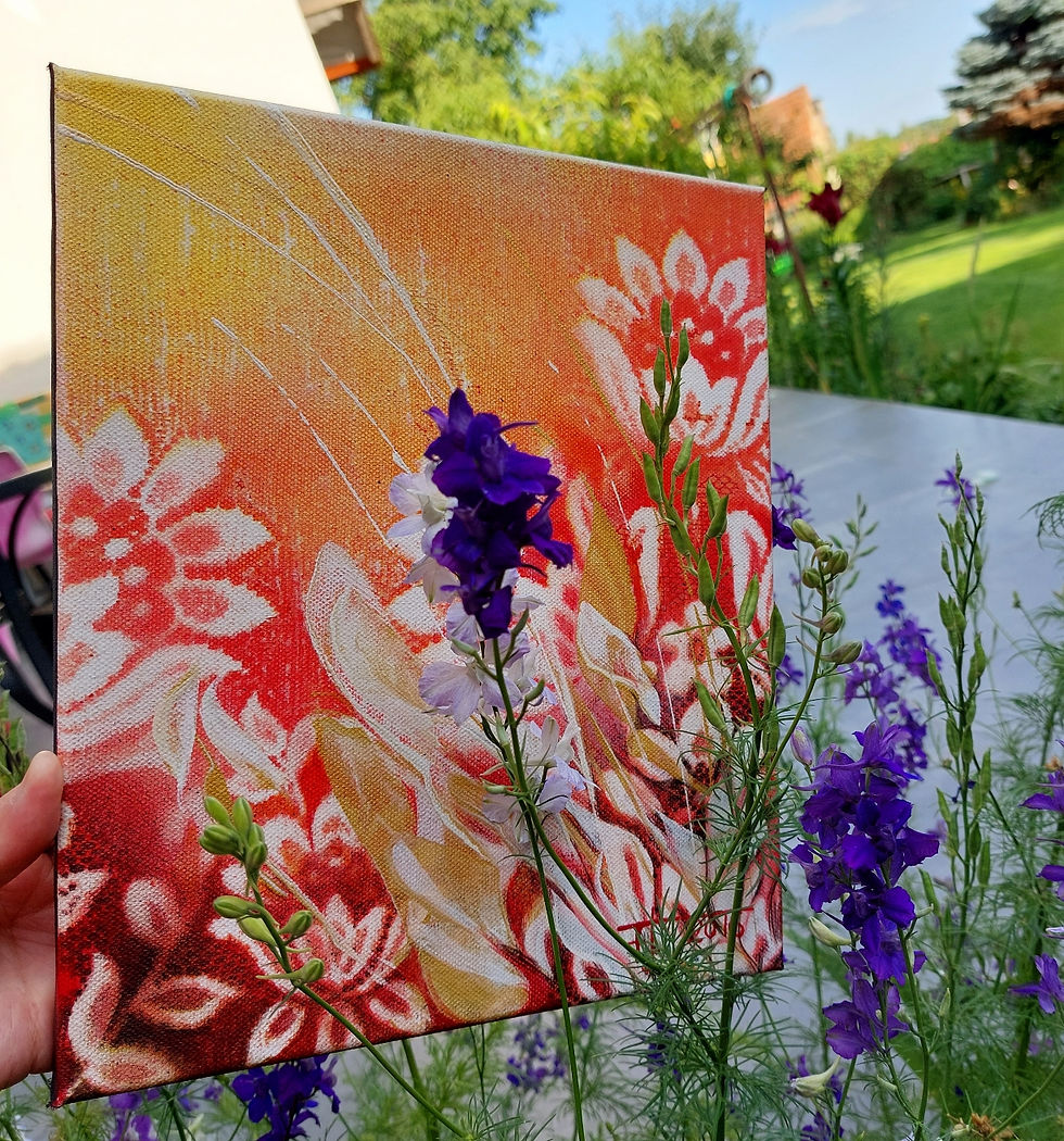 Miniatura: Zlatý rozkvět 2016 akryl na plátně  25 x 30 cm N938