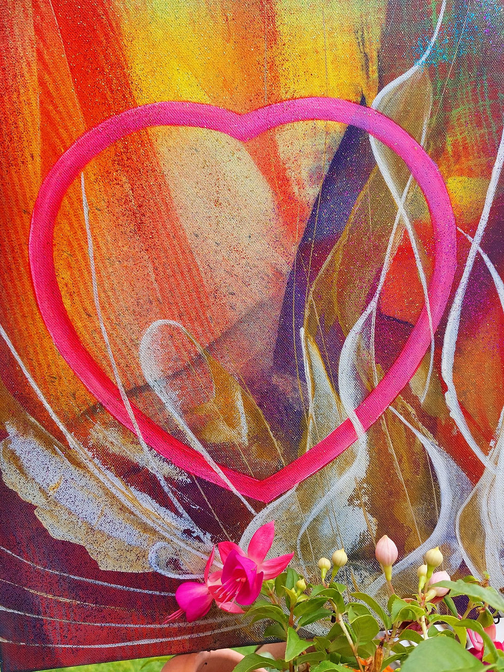 HARMONIZUJÍCÍ SRDCE 3, 2021 akryl 50x40 cm N1112