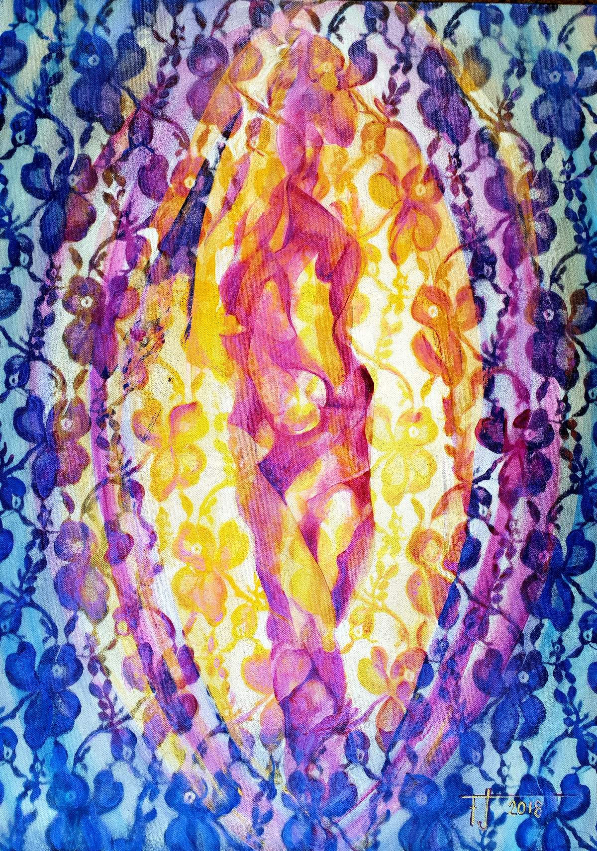 MANDORLA ŽIVOTA 10 " 2018 akryl plátno 70 x 50 cm N845