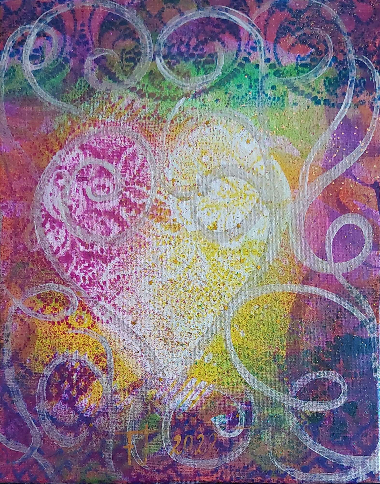 PROMĚNA 8, 2022 akryl plátno 30x24 cm N2041