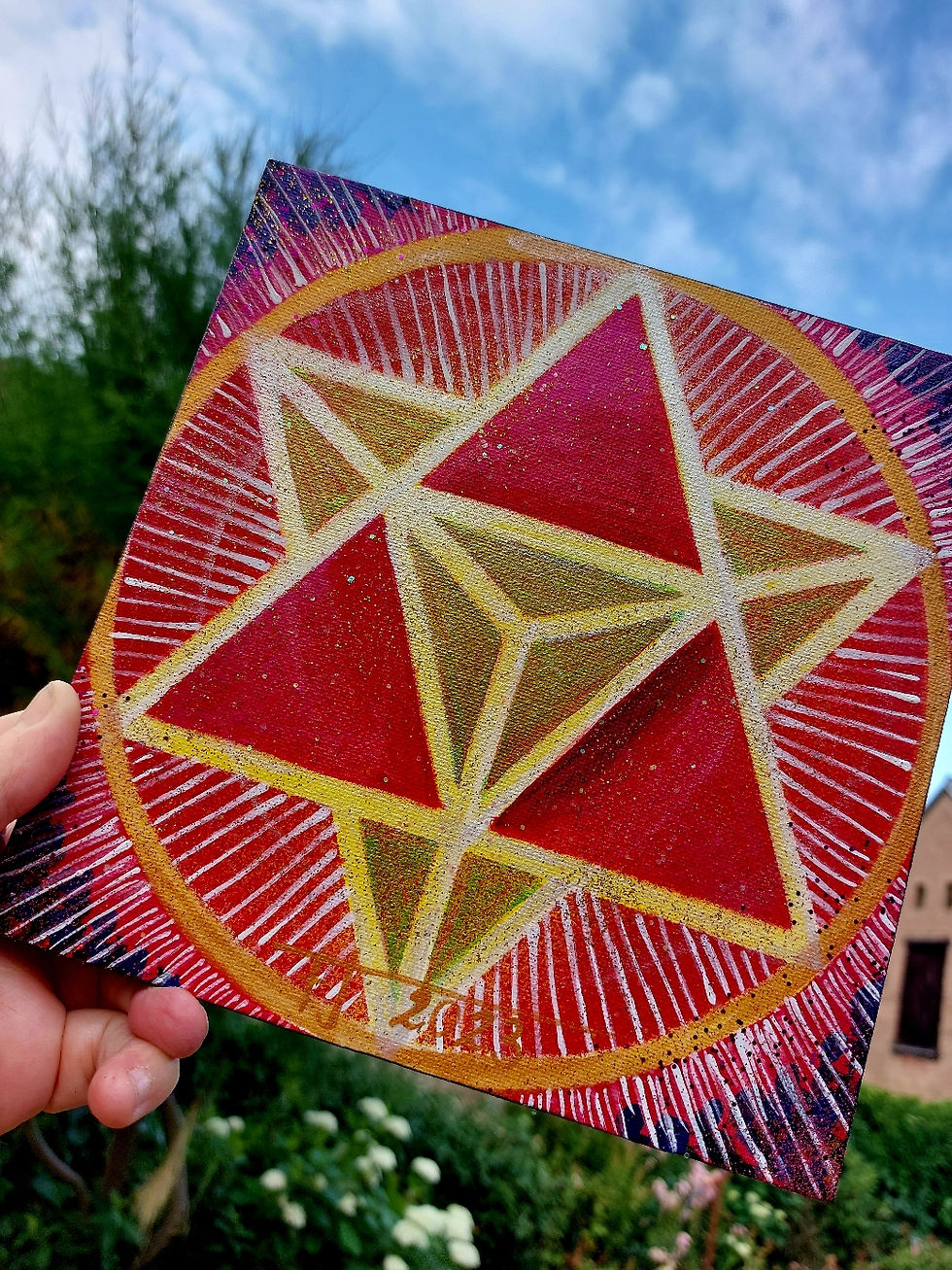 Miniatura: Purpurová merkaba 2023 akryl plátno 20x20cm N2121
