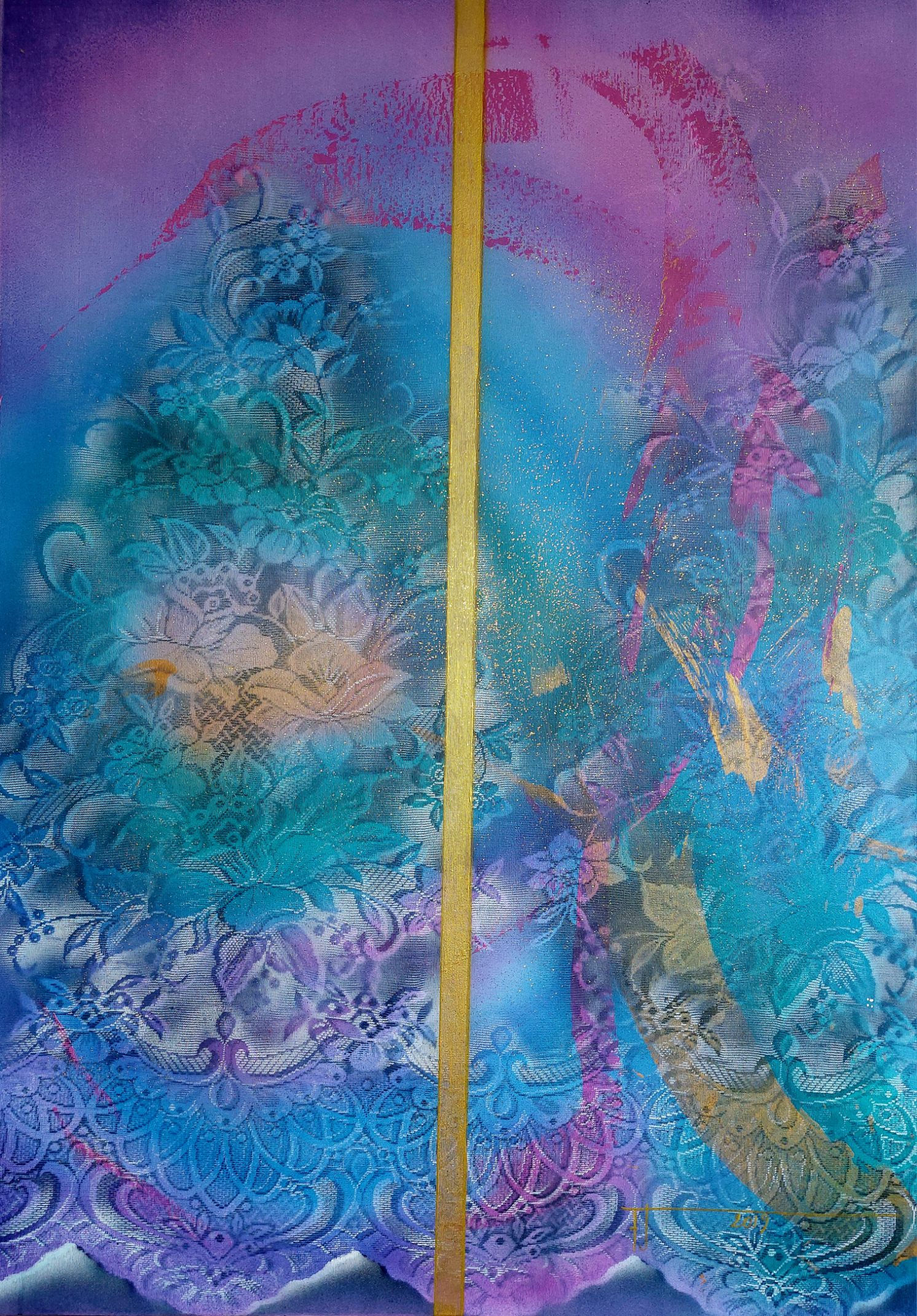 Napojení na duchovní svět 2019 akryl plátno 100x70cm N880