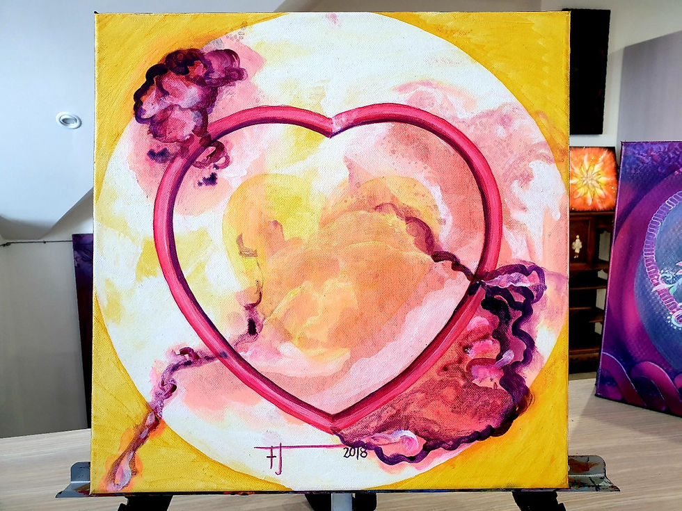Miniatura: RADOSTNÉ SRDCE 9,  2018 akryl na plátně 40 x 40 cm N735