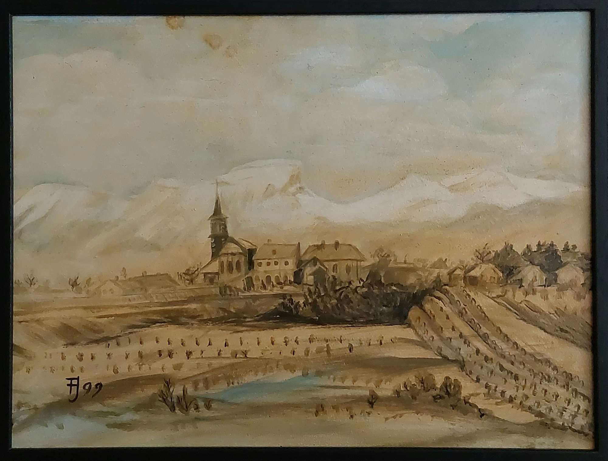 FRANCIN SAVOIE 1999 akryl na dřevě 30x42 cm N257