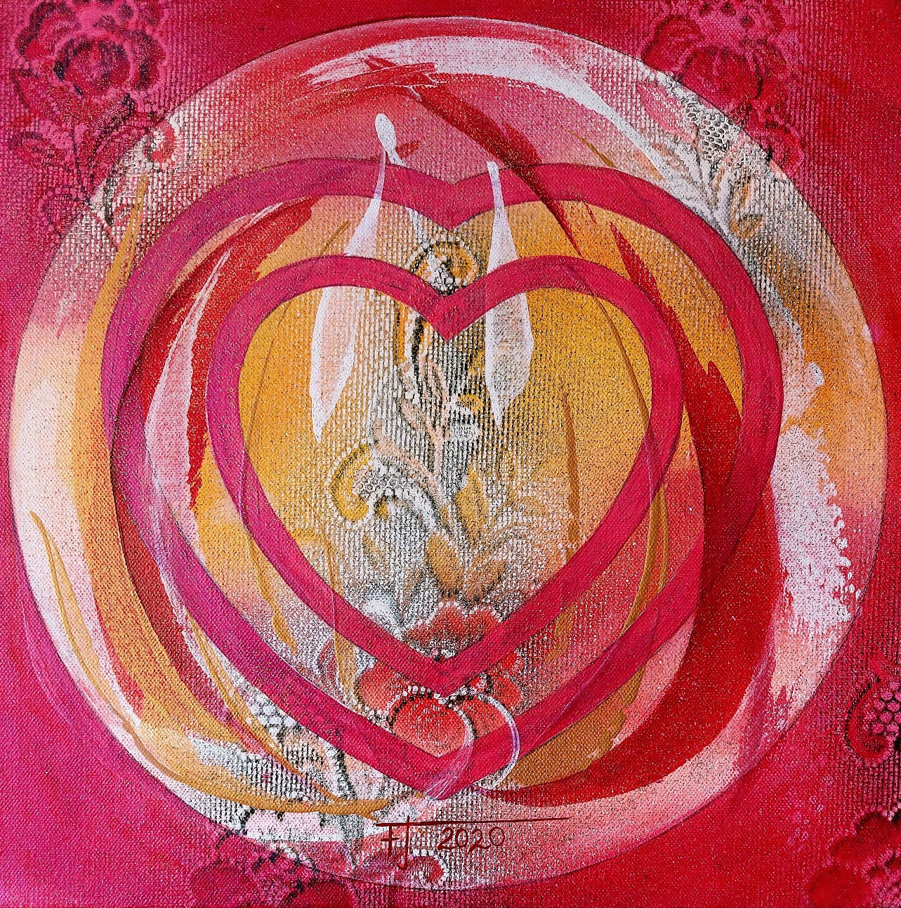 °UKLIDŇUJÍCÍ SRDCE 2, 2020 akryl 40 x 40 cm N1015