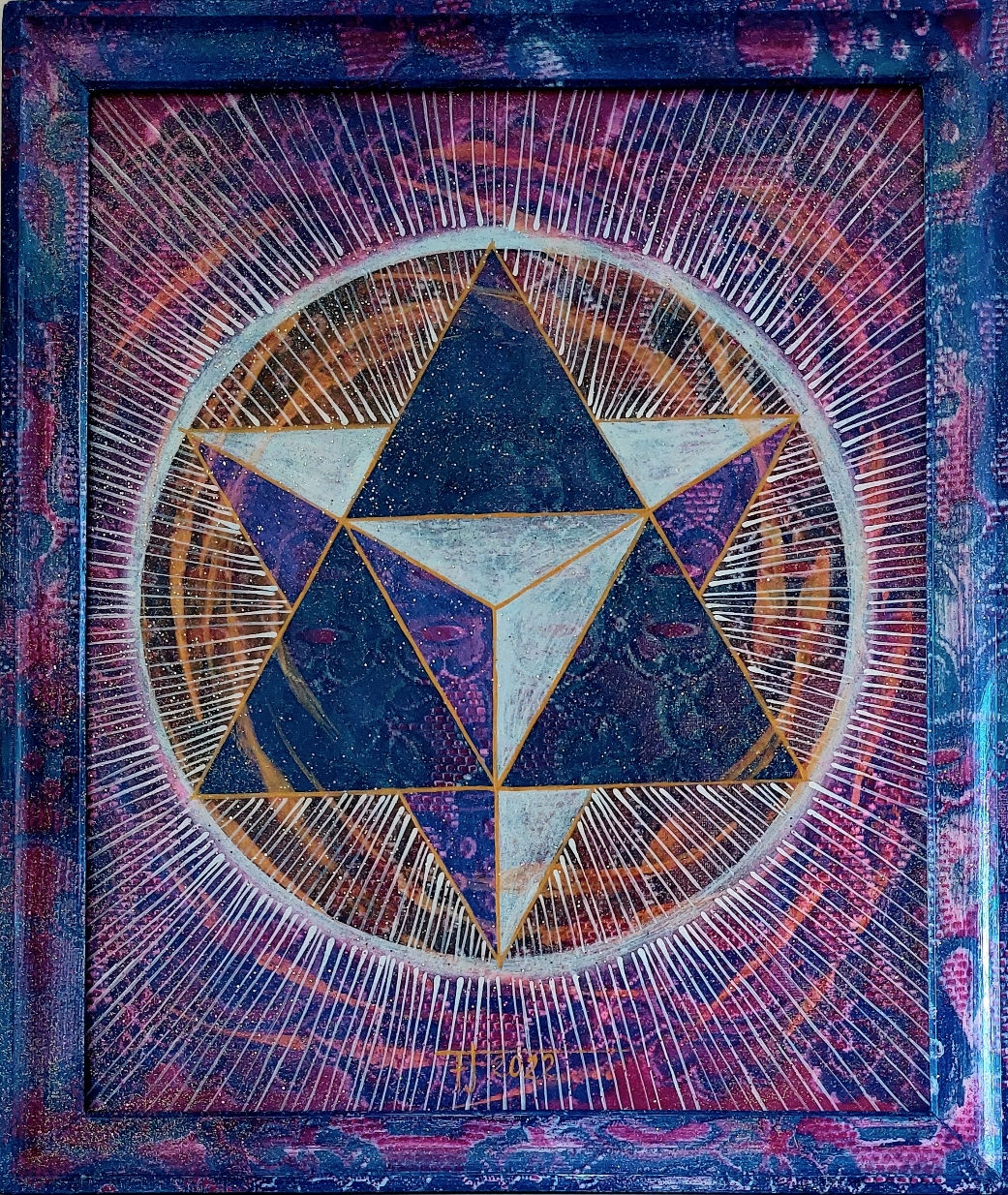 Merkaba 16, 2022 akryl  sololit rám 63 x 53cm N2057