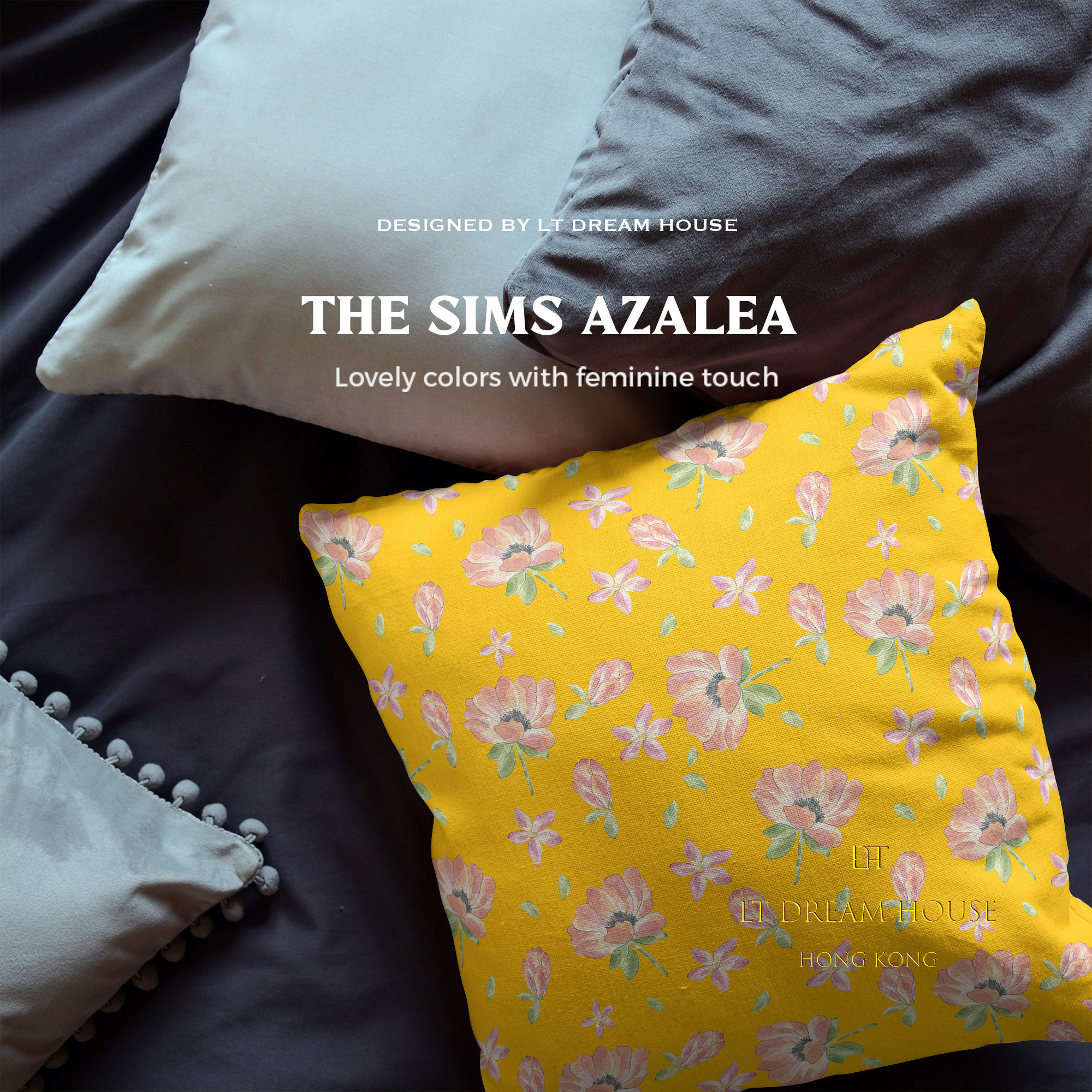100% Cotton Oxford Canvas Pillow Case Cushion Cover The Sims Azalea