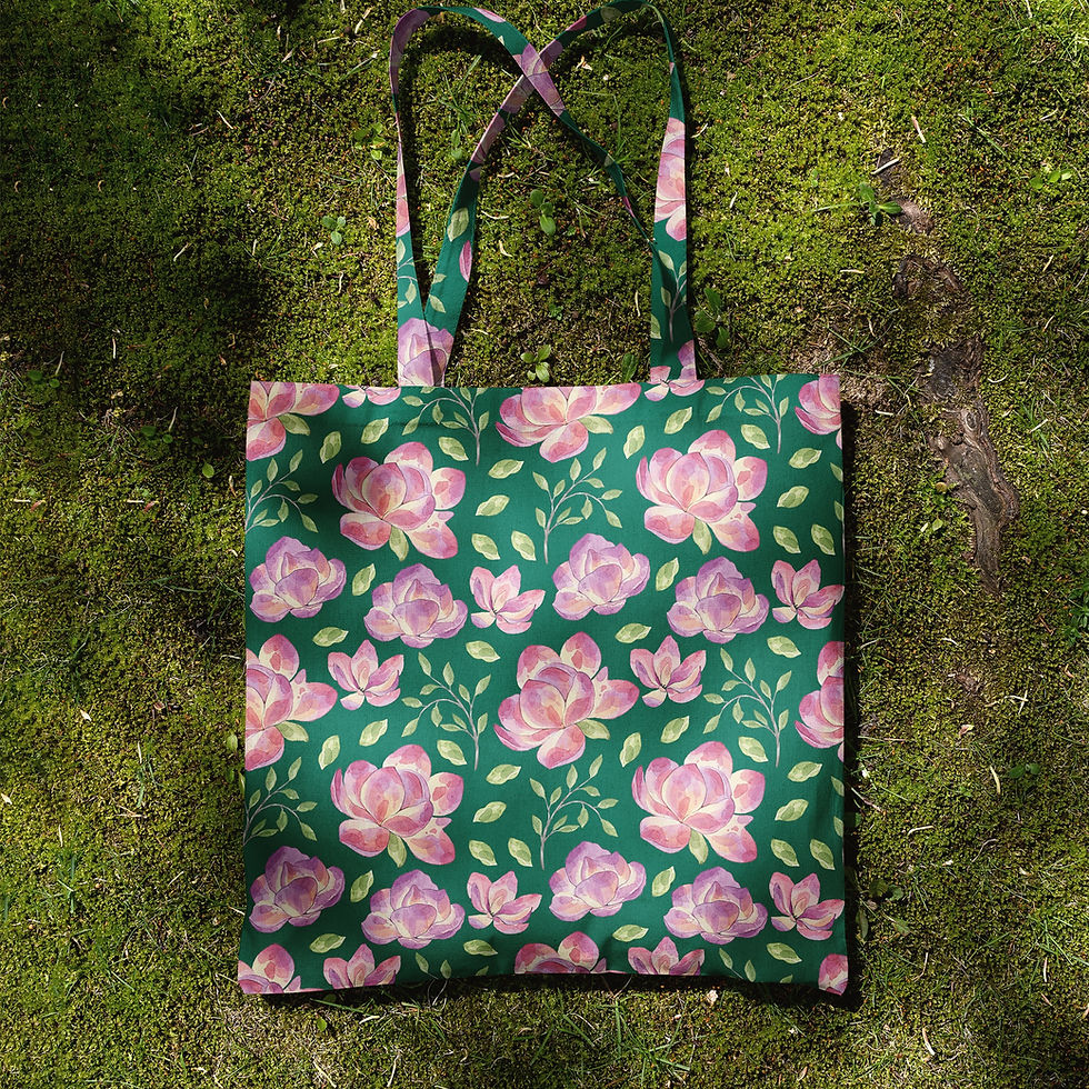 Thumbnail: The Lotus Tote Bag 100% Cotton Oxford Canvas