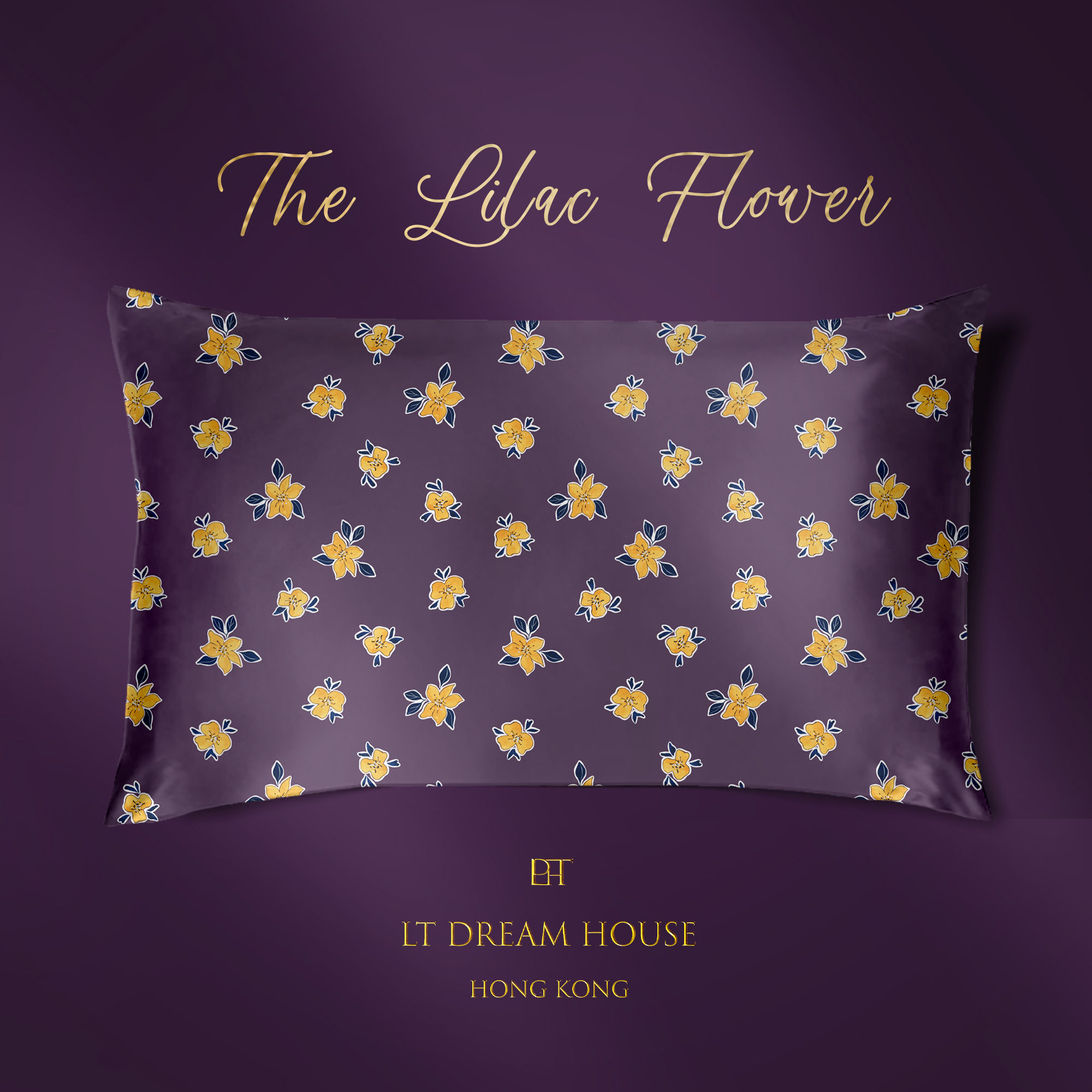 Luxury Silk Pillowcase 100% Mulberry Silk 22mm Lilac Flower