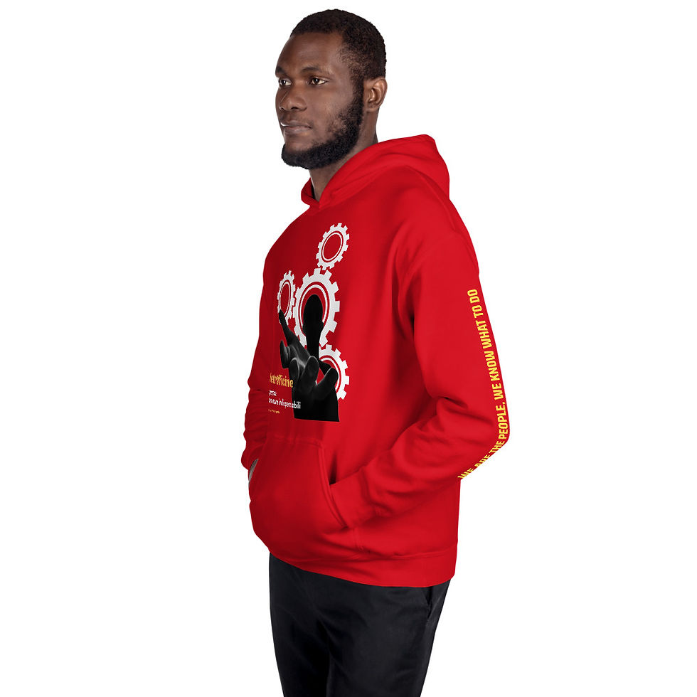 Miniatura: Felpa con cappuccio MetrOfficine - hands, gear, stampa su manica, unisex hoodie