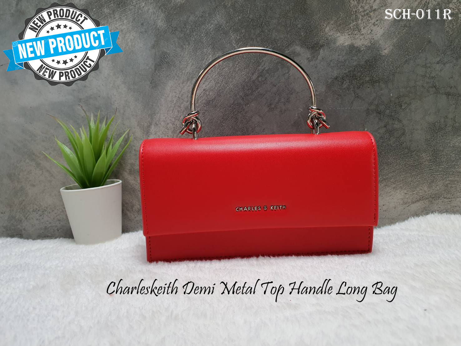 Charleskeith Demi Metal Top Handle Long Bag