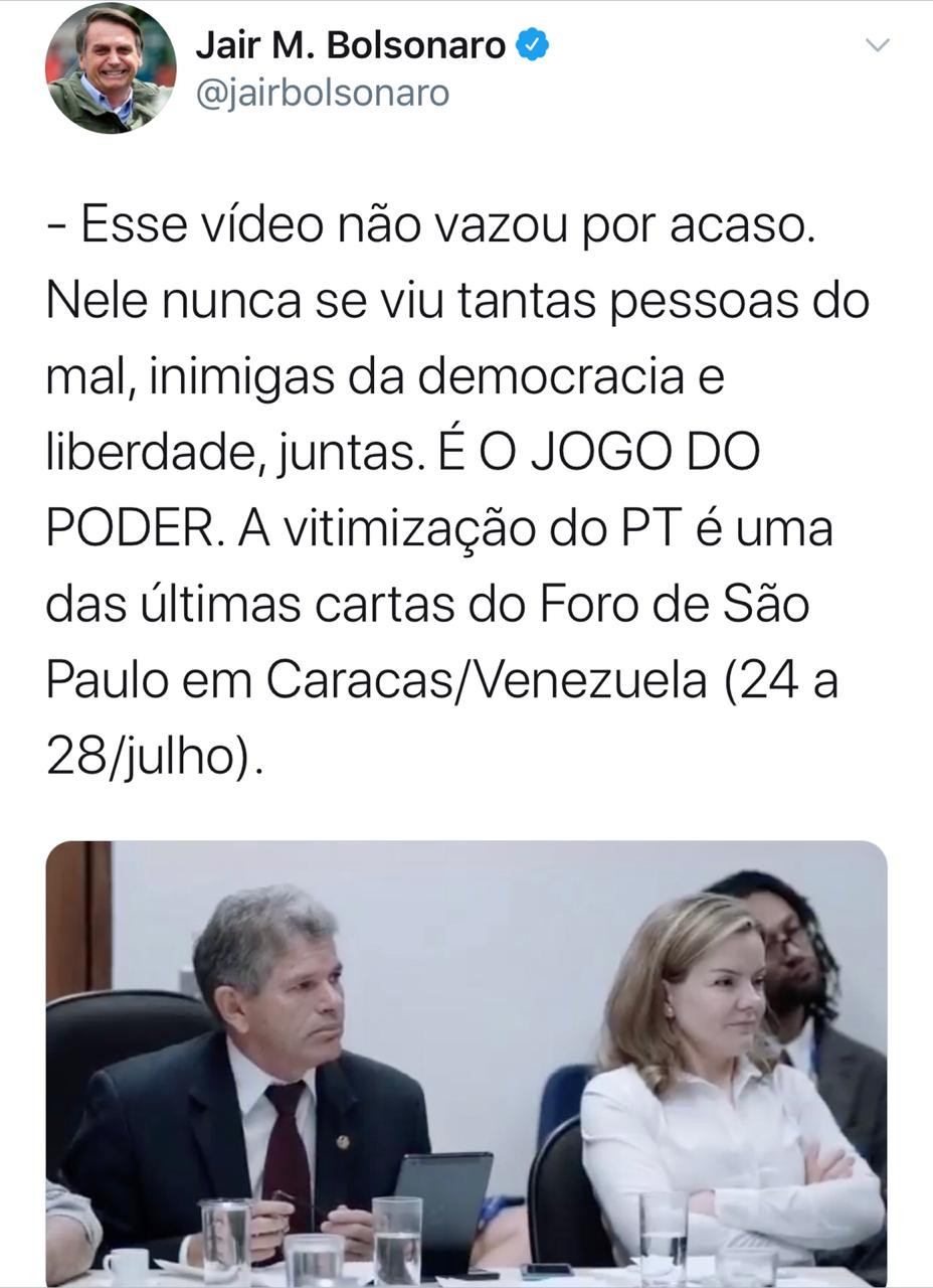 Justiça determina que Twitter apague poste de Bolsonaro