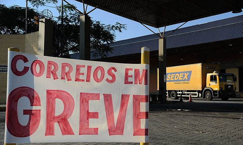 Manifestação de funcionários dos Correios