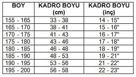 Dag Bisikletinde Kadro Olculeri