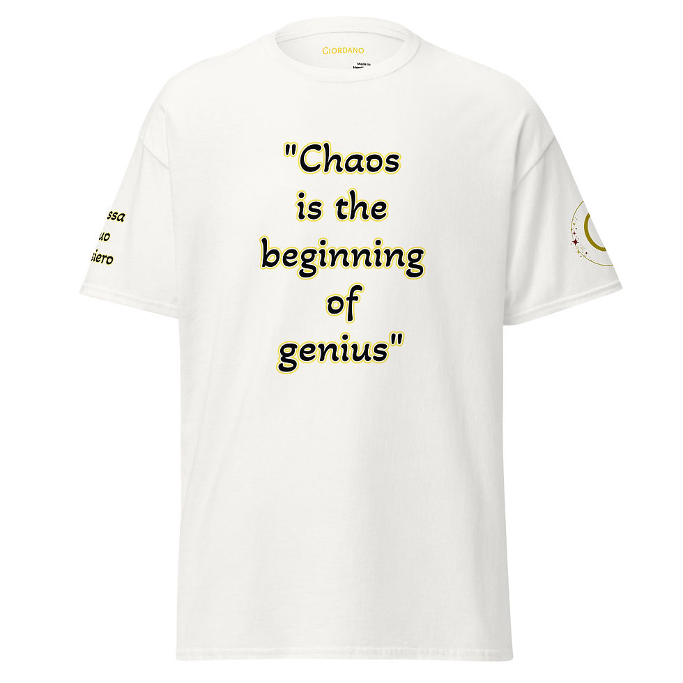 Miniatura: Maglietta dedicate a Giancarlo. "Chaos is the beginning of genius "