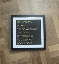 Thumbnail: Bespoke anniversary gift laser cut lyrics