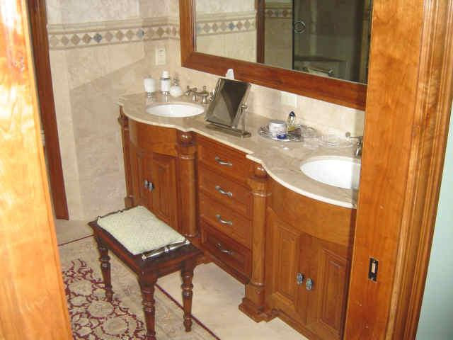 Custom Cherry Bow Front Vanity