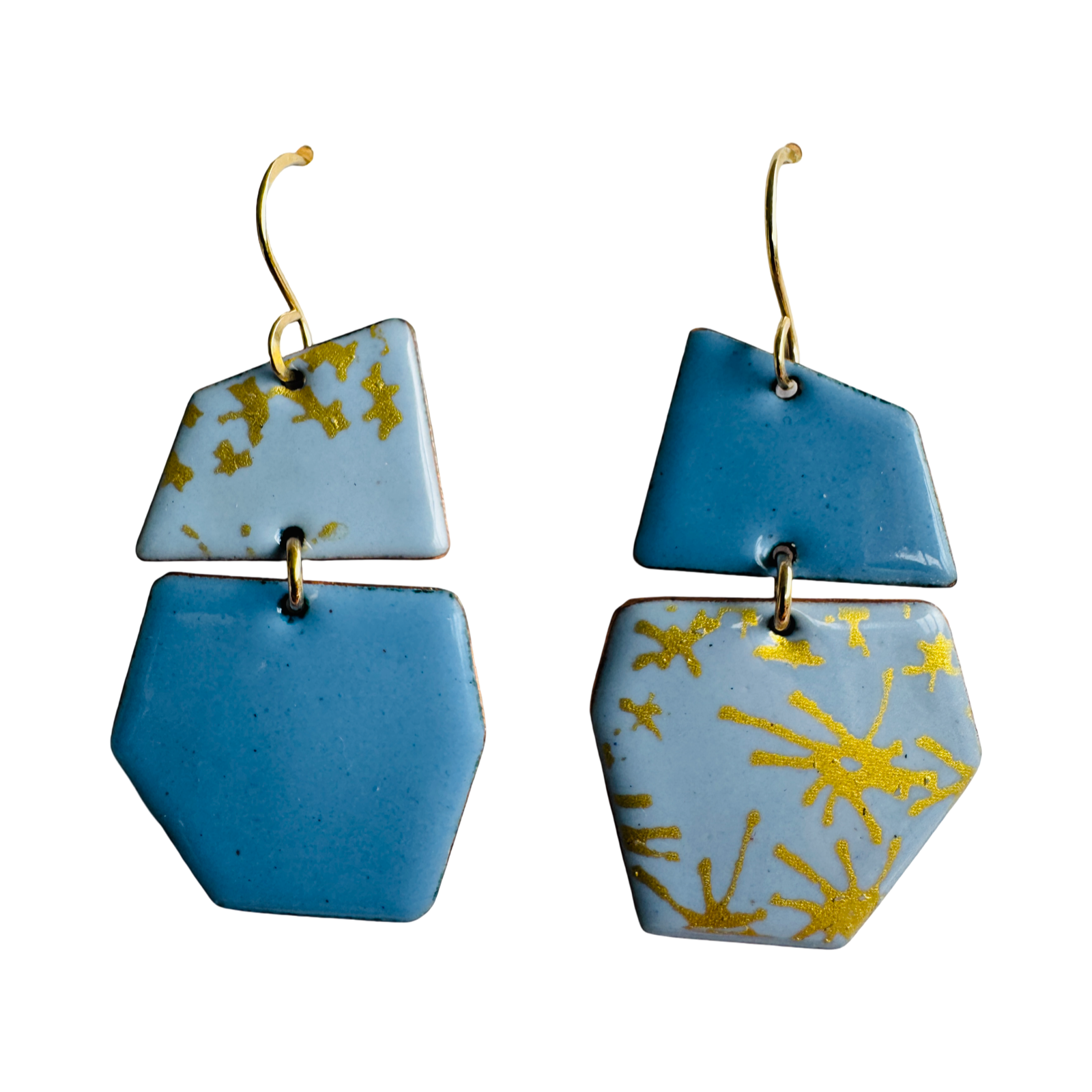 Keystone Drop Earrings + Gold Luster Silkscreens
