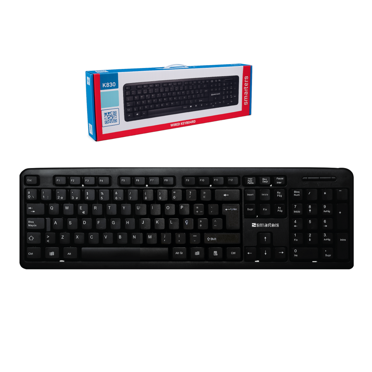 Teclado com Fios SM-K830 PT-PT
