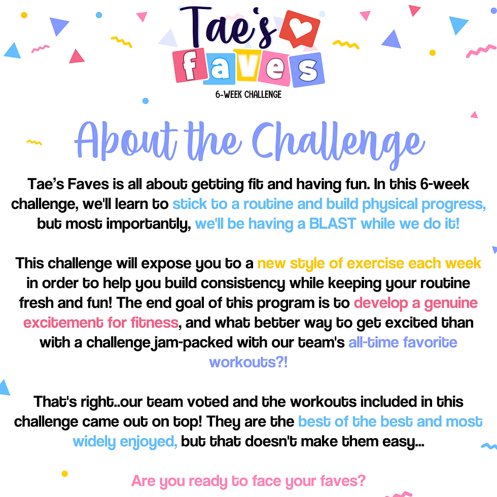 Thumbnail: Tae's Faves Challenge Registration