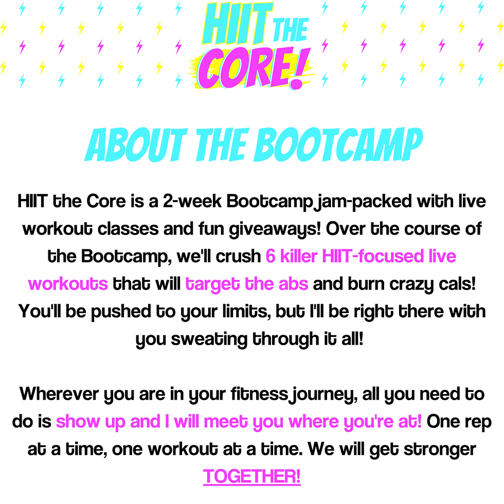 Thumbnail: HIIT the Core - 2 Week Bootcamp Registration