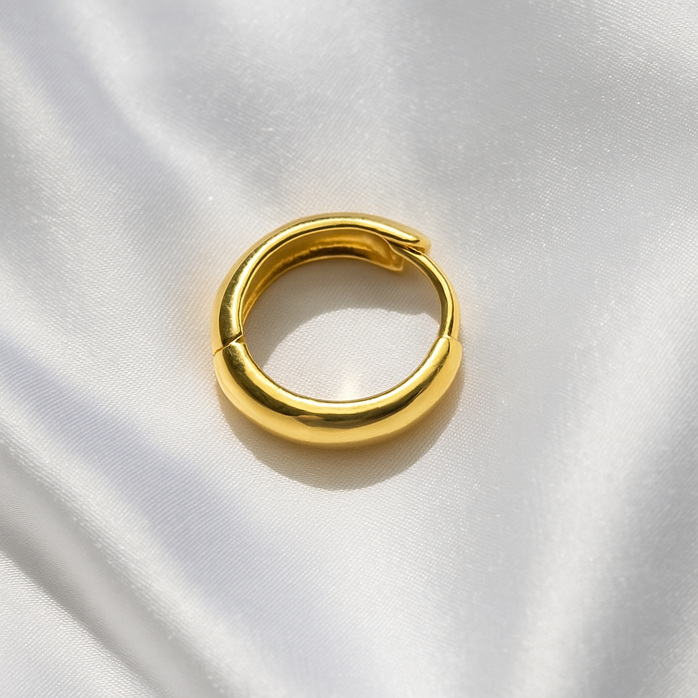 Men's bali (thick) 24k Gold Plated - plain