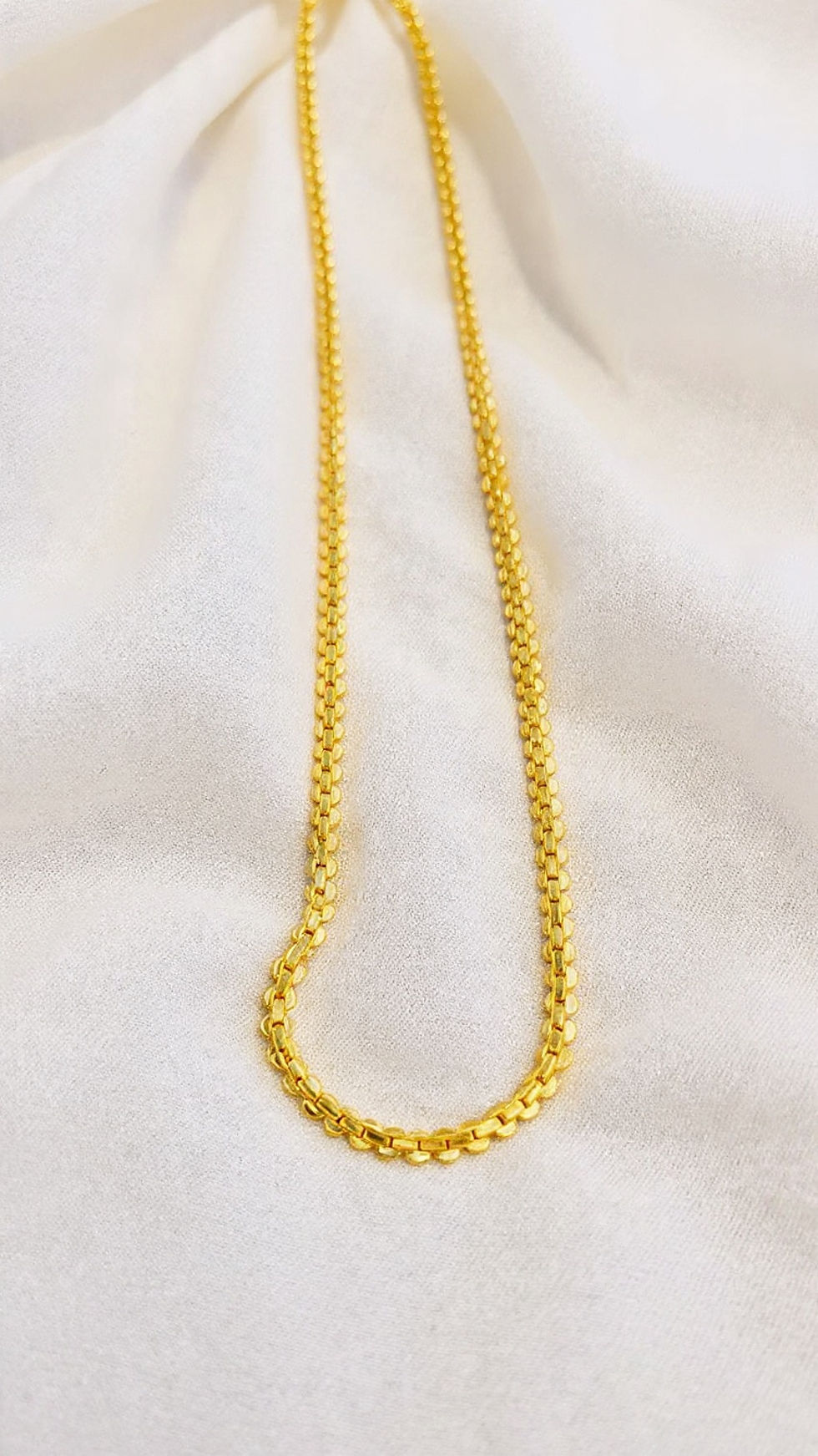 Rounded Link 24k Gold Plated Chain