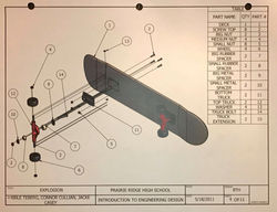 Exploded Skateboard