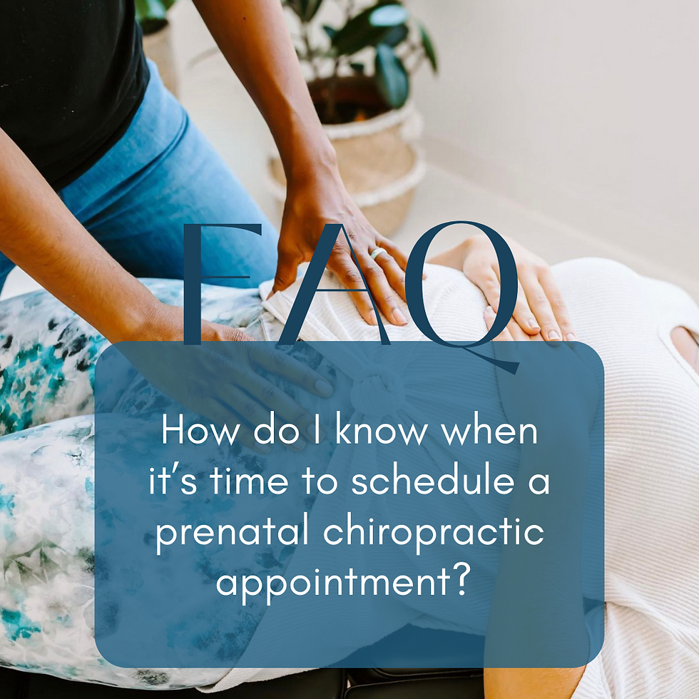 FAQ for prenatal chiropractic appointment