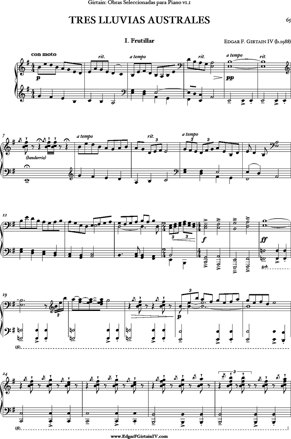 Thumbnail: Selected Works for Solo Piano (Digital Copy)