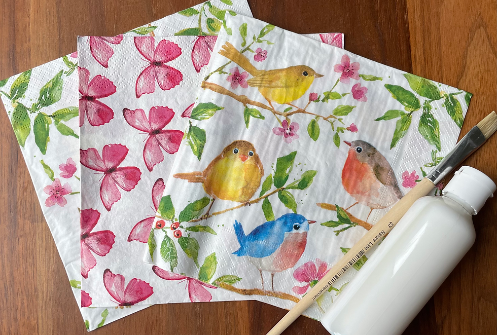 Thumbnail: birds and butterflies decorative paper napkins