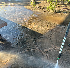 Professional commercial concrete pressure washing and heavy stain removal for a business in Los Angeles County.