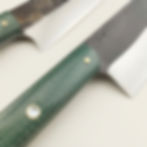Miniature : Duo Pointu Nakiri - Micarta toile de jute nacre