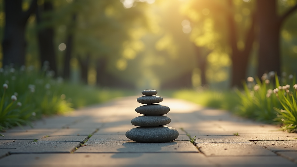 Eye-level view of a serene outdoor setting for meditation